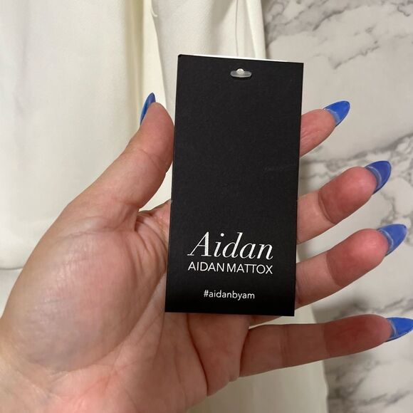 Aidan Mattox IVORY Crepe Cocktail Dress - Picture 6 of 9